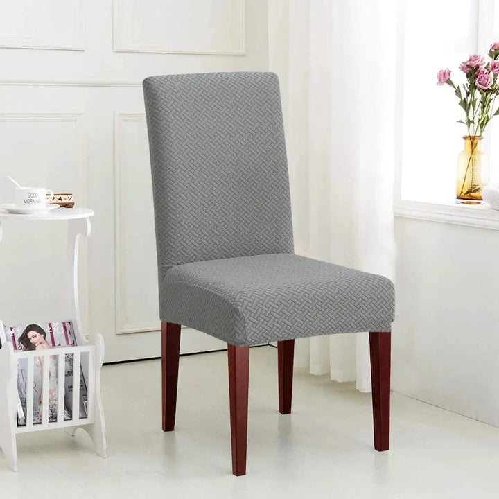 Grey Polar Fleece Premium Chair Cover - Stretchable & Elastic Fitted Great Happy IN 