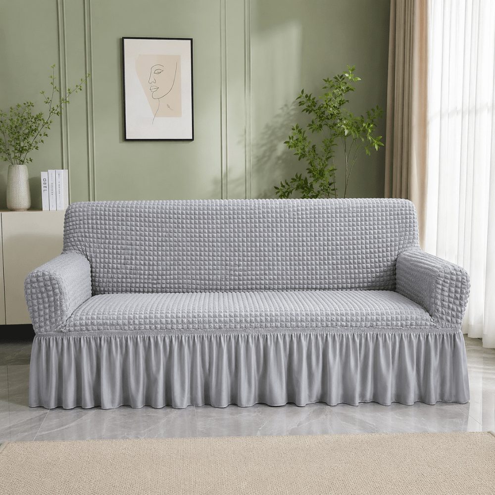 Smoke Bubble Frill Sofa Cover bubble frill sofa cover Great Happy IN 3 Seater 