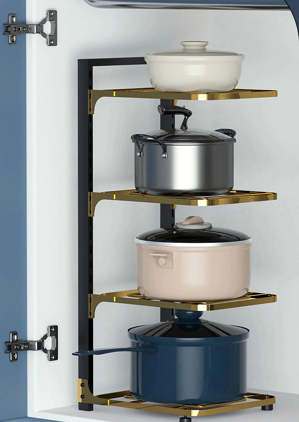 5-Layer Adjustable Pots & Pans Organizer Rack Great Happy IN 