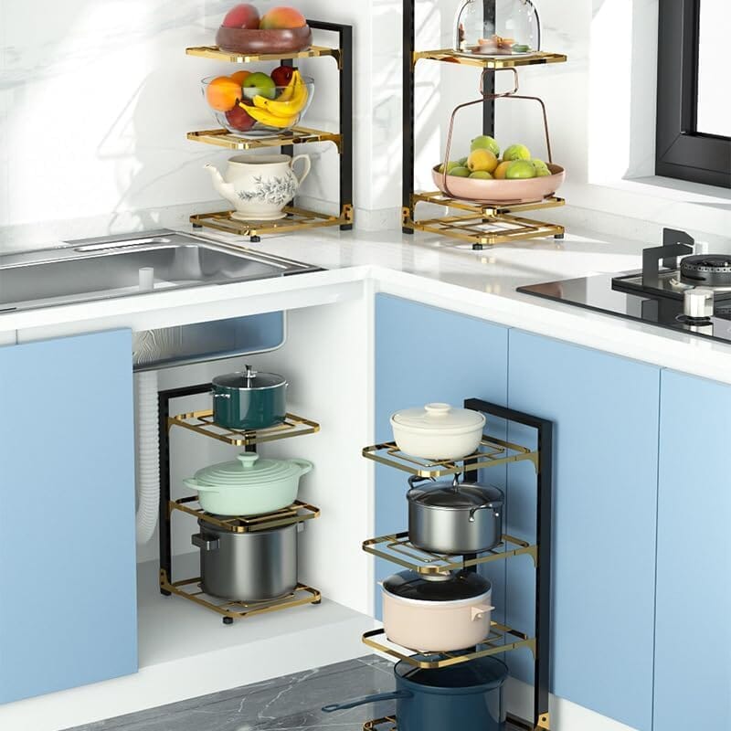 5-Layer Adjustable Pots & Pans Organizer Rack Great Happy IN 