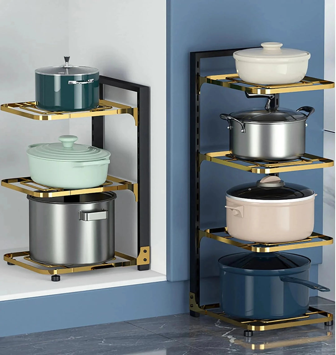 5-Layer Adjustable Pots & Pans Organizer Rack Great Happy IN 