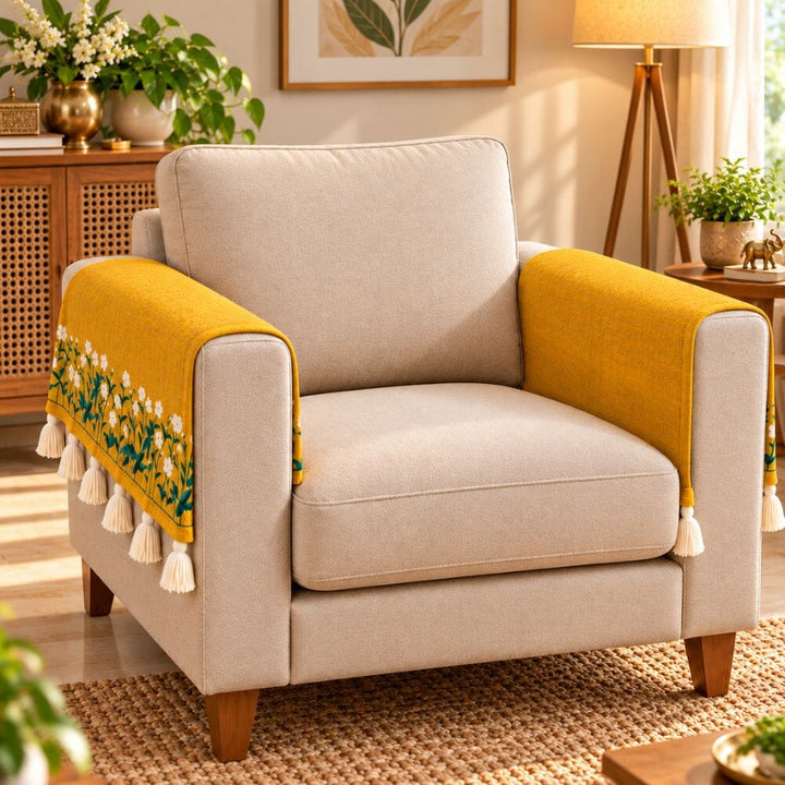 Jute Look Cotton Sofa Cover jute sofa cover Great Happy IN 