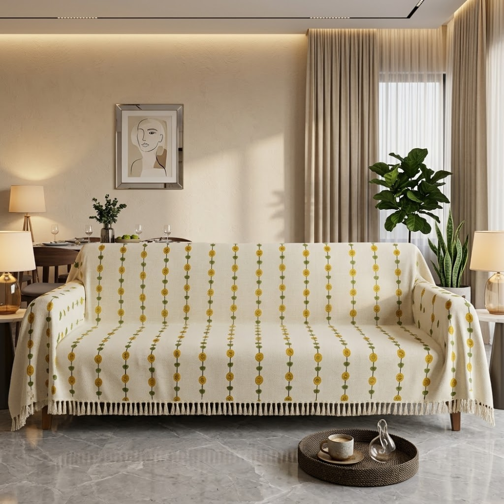 Jute Cotton Sofa Throw