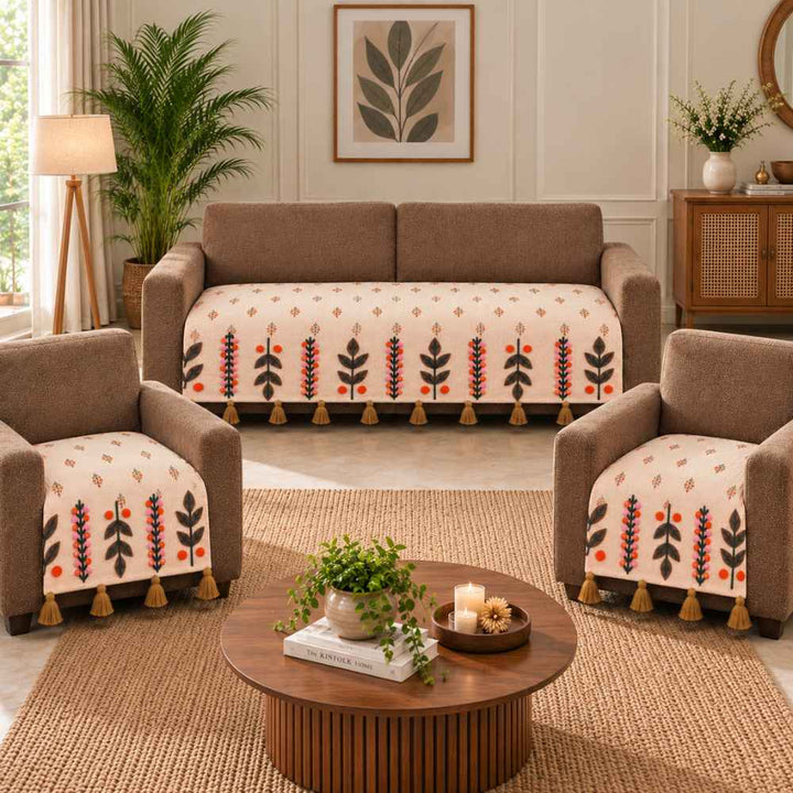 Jute Look Cotton Sofa Cover jute sofa cover Great Happy IN 