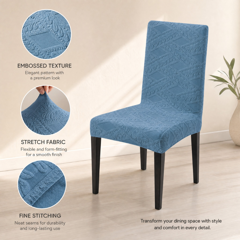Heritage Light Blue Premium Stretchable Chair Cover