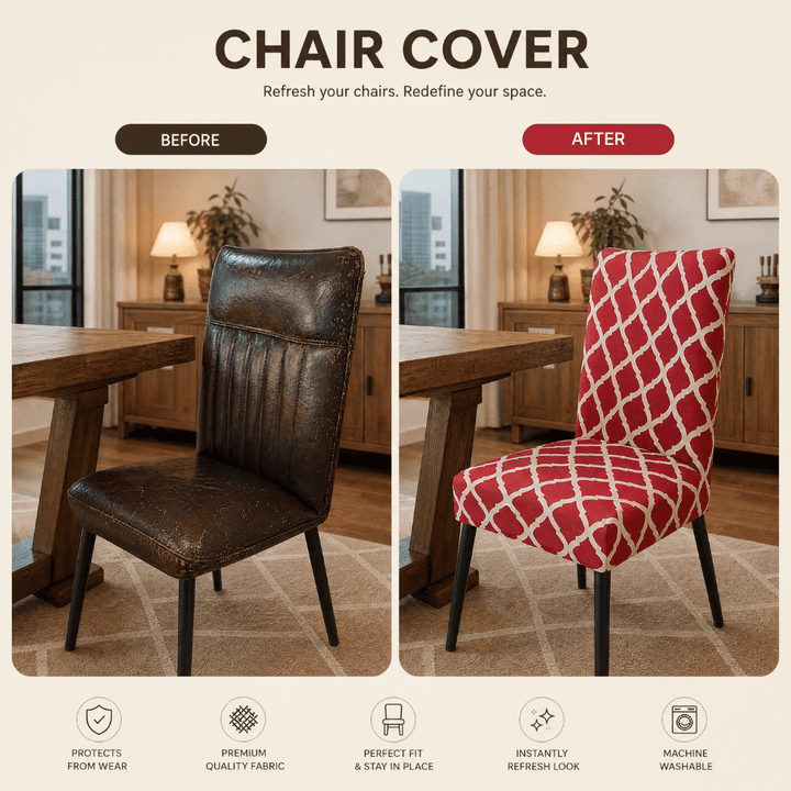 Black Diamond Premium Chair Cover - Stretchable & Elastic Fitted Great Happy IN 