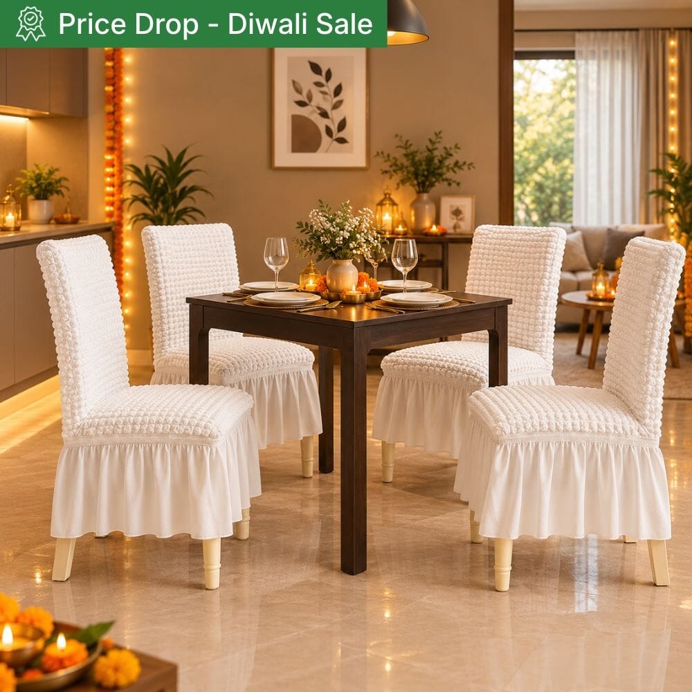 Bubble Frill Chair Cover- Stretchable & Elastic Fitted bubble frill chair cover Great Happy IN 