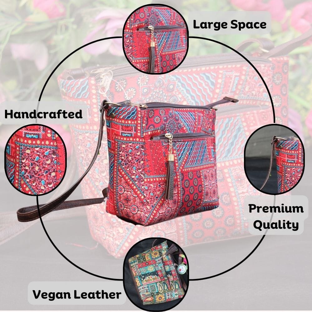 Women's Ikat Sling Bag Great Happy IN 
