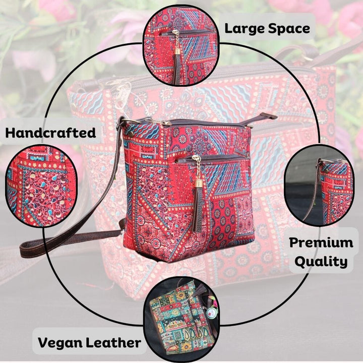 Women's Ikat Sling Bag Great Happy IN 