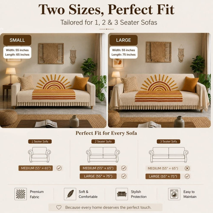 Sunshine Jute Cotton Sofa Throw