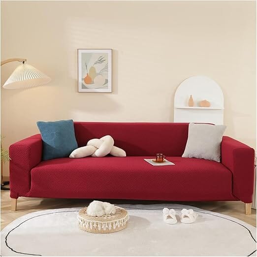 Maroon Polar Fleece Sofa Cover Great Happy IN 