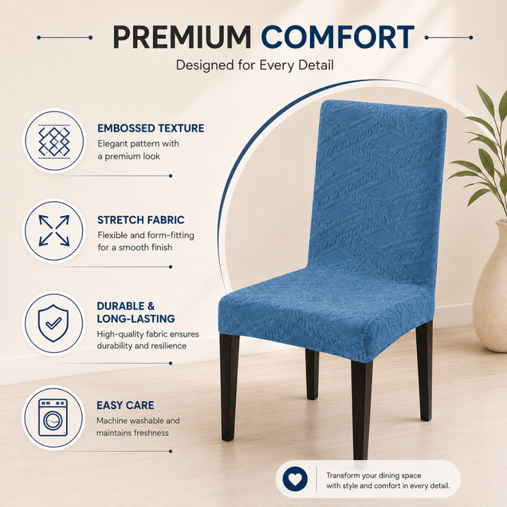 Heritage Light Blue Premium Stretchable Chair Cover