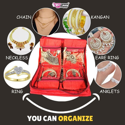 Jewellery Organizer Bag - 7 Pockets Great Happy IN 