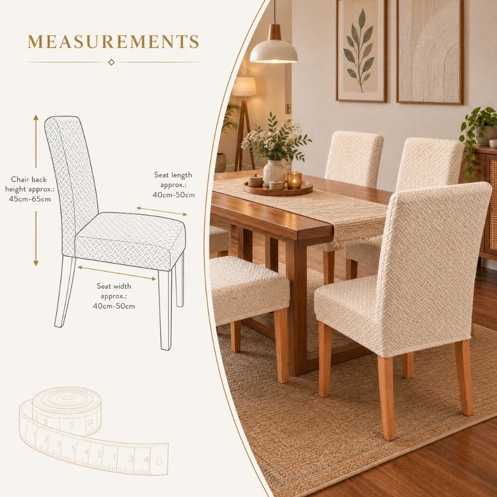 Cream Polar Fleece Premium Chair Cover - Stretchable & Elastic Fitted polar fleece chair cover Great Happy IN 