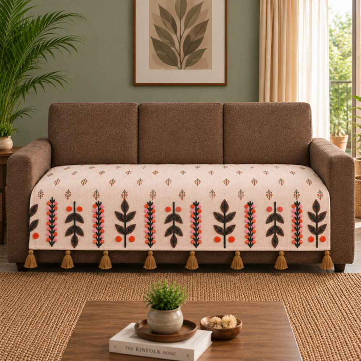 Jute Look Cotton Sofa Cover jute sofa cover Great Happy IN 