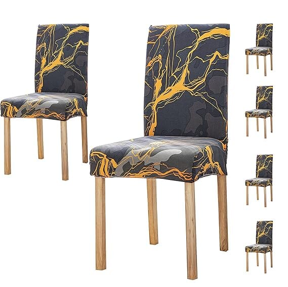 Premium Chair Cover - Stretchable & Elastic Fitted Great Happy IN Dark Sunrise 4 PCS - ₹1299 