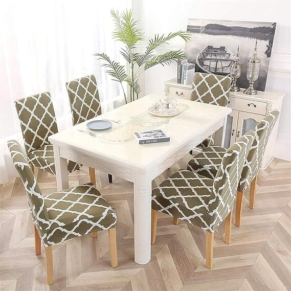 Premium Chair Cover - Stretchable & Elastic Fitted Great Happy IN Penut Diamond 4 PCS - ₹1299 