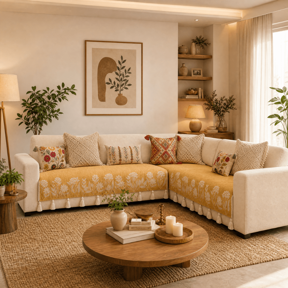 Jute Cotton Sofa Cover