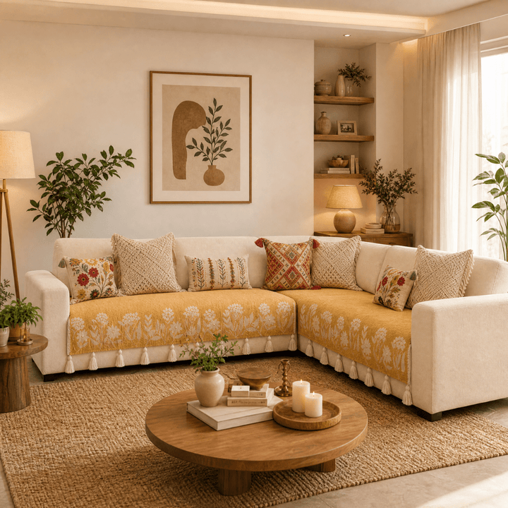 Jute Cotton Sofa Cover