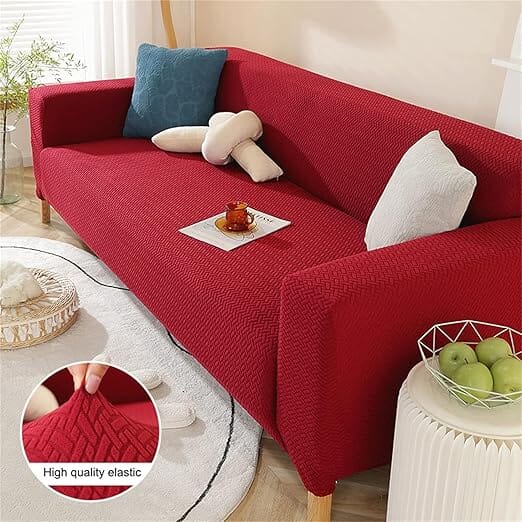 Maroon Polar Fleece Sofa Cover Great Happy IN 