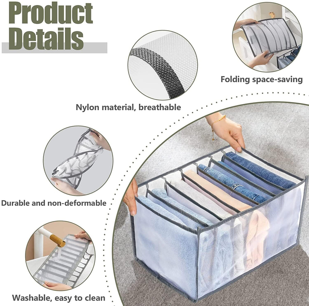 Space-Saving 7-Grid Storage Box - Organize Clothes, Socks, Pants & Innerwear Great Happy IN 