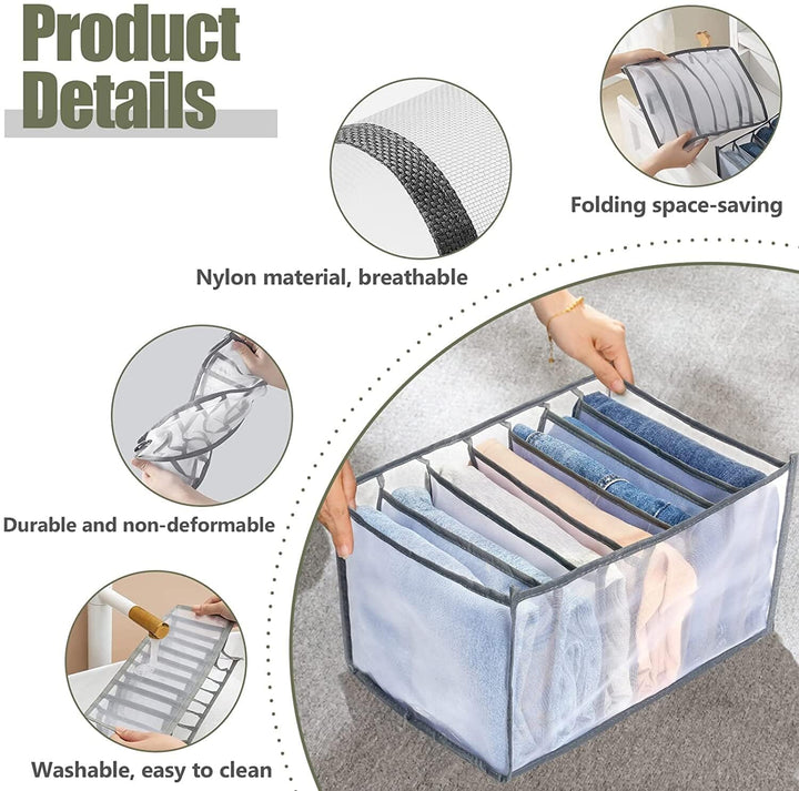 Space-Saving 7-Grid Storage Box - Organize Clothes, Socks, Pants & Innerwear Great Happy IN 