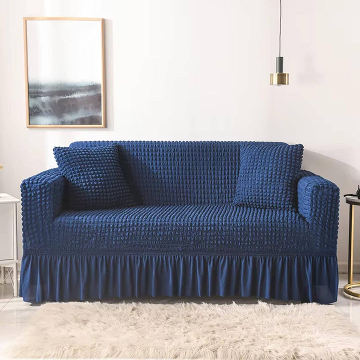 Bubble Frill Sofa Cover Great Happy IN Navy Bubblefrill 3 Seater 