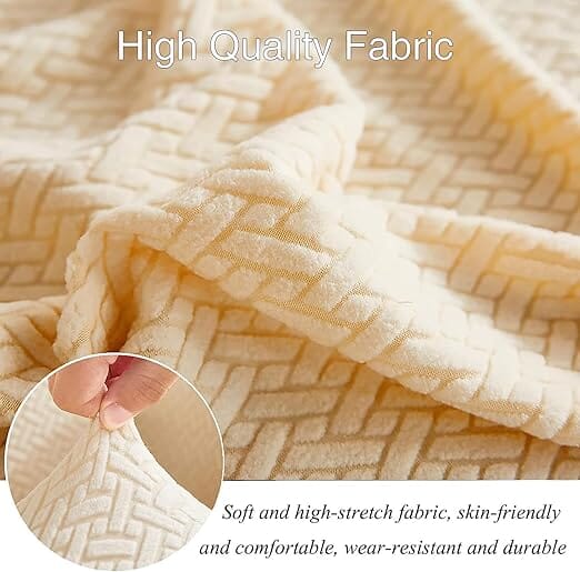 Cream Polar Fleece Sofa Cover Great Happy IN 