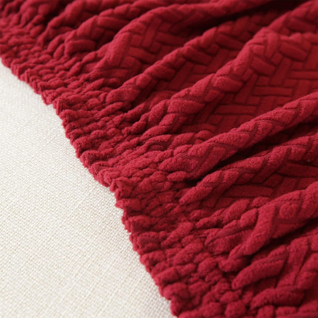 Maroon Polar Fleece Sofa Cover Great Happy IN 