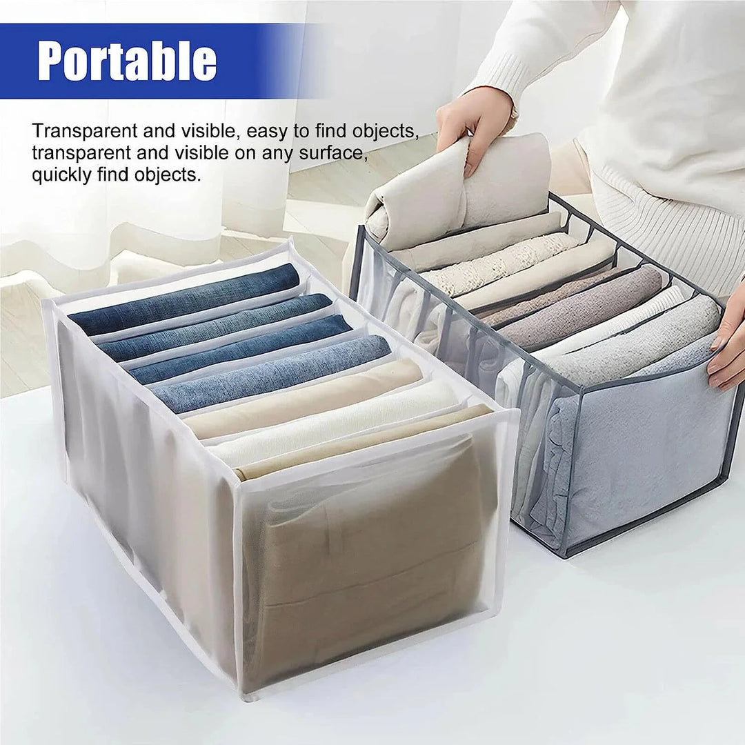 Space-Saving 7-Grid Storage Box - Organize Clothes, Socks, Pants & Innerwear Great Happy IN 