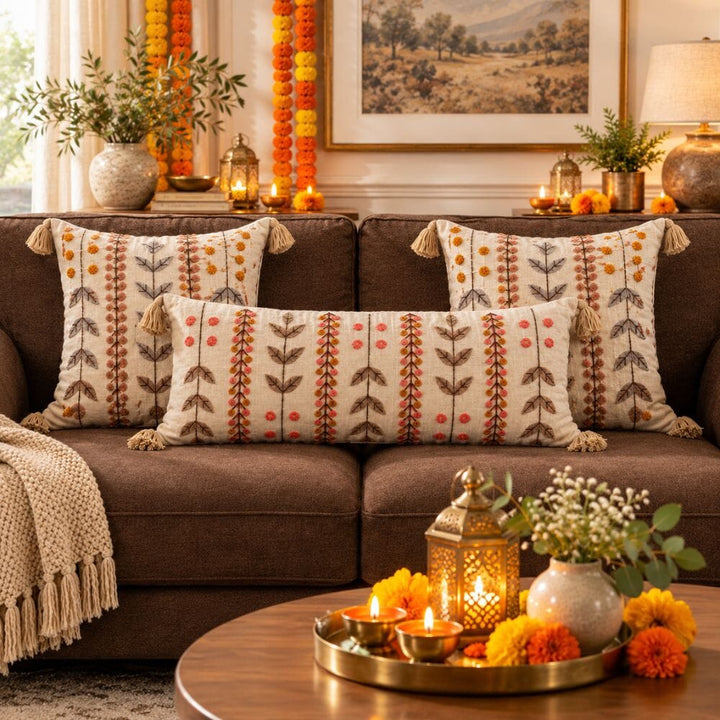 Festive Sofa Styling Gift Set gift Great Happy IN Sage Vine 