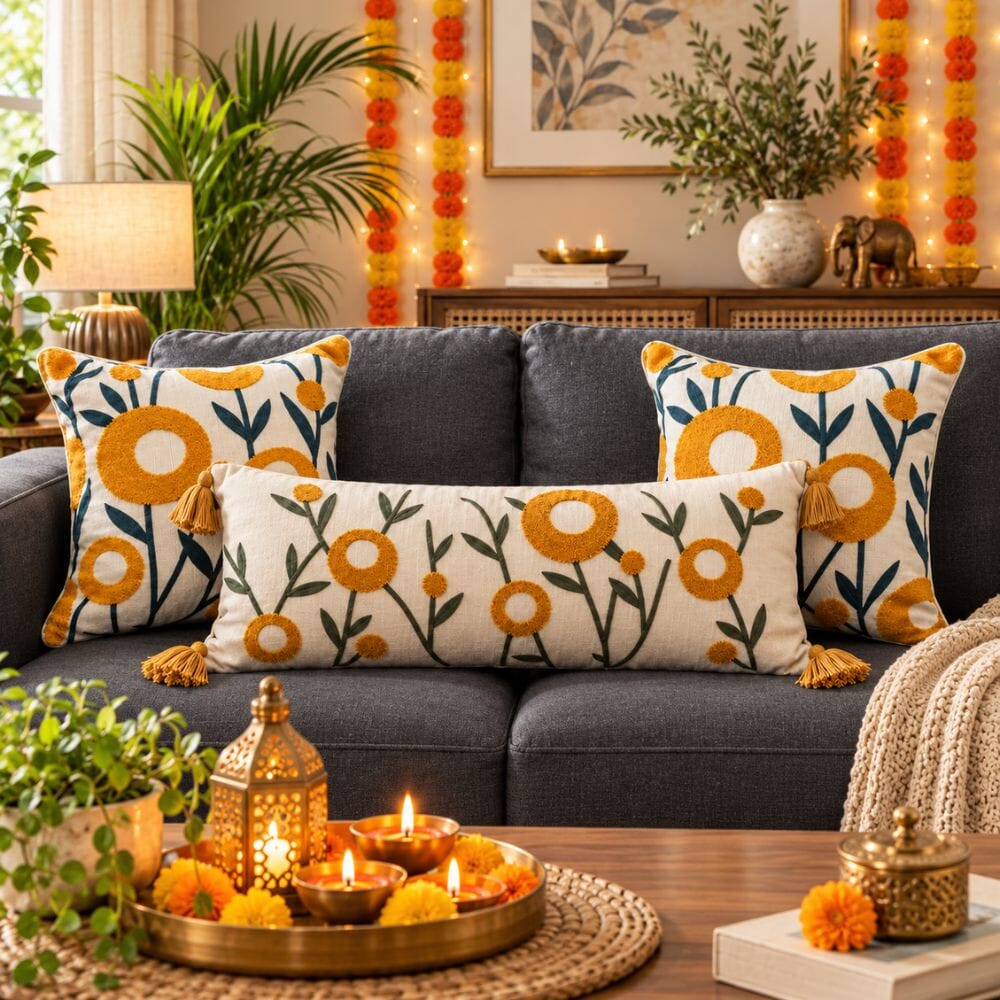 Festive Sofa Styling Gift Set gift Great Happy IN Genda Gold 