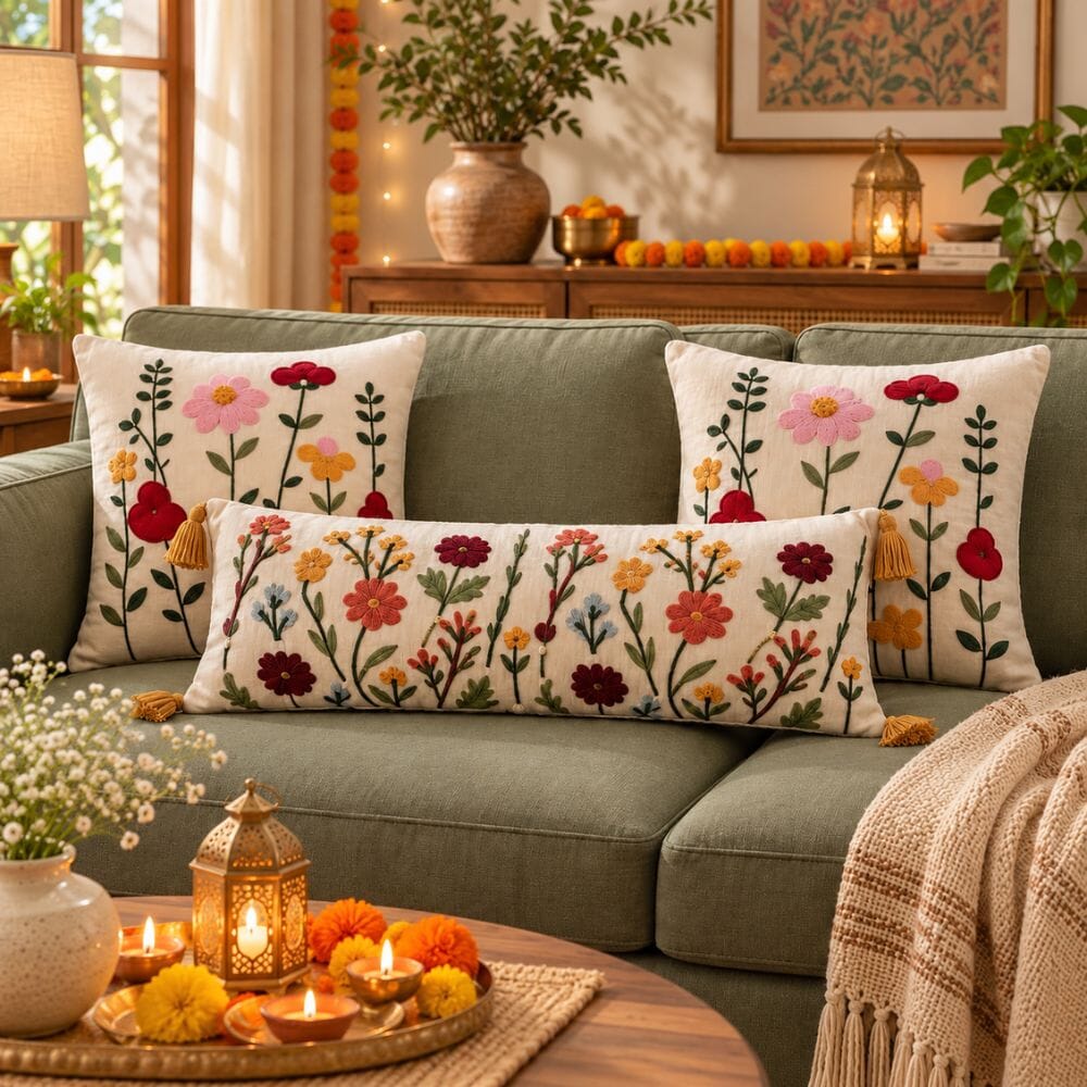 Festive Sofa Styling Gift Set gift Great Happy IN Wild Meadow Garden 