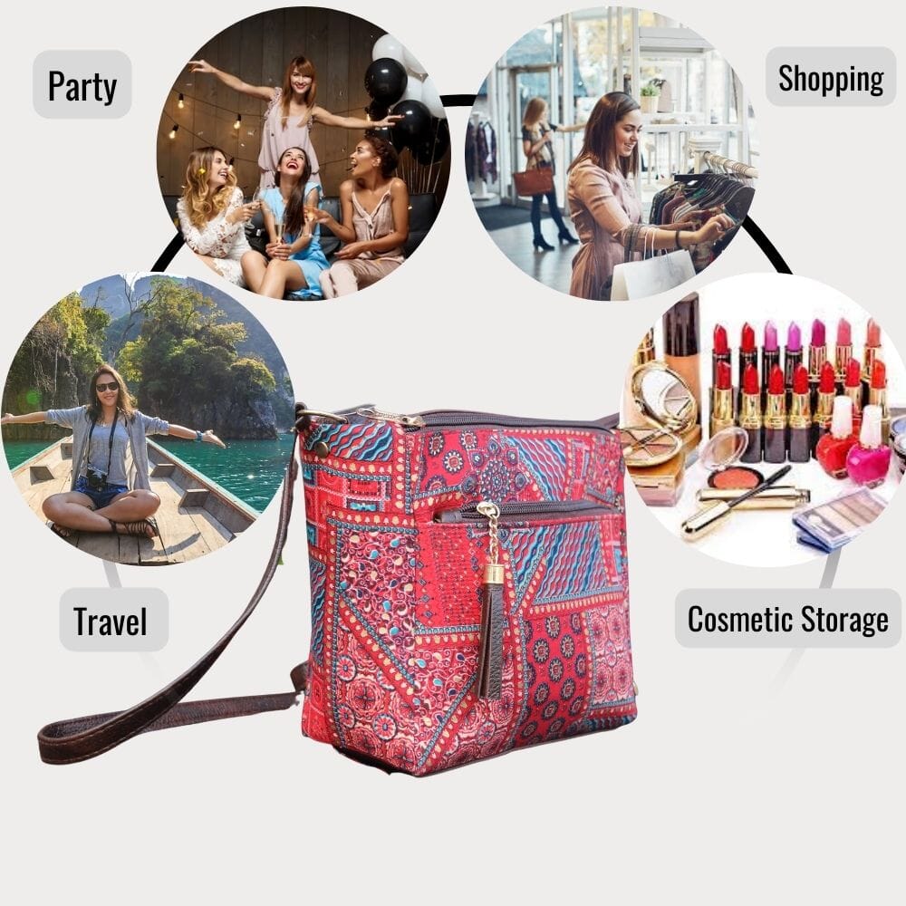 Women's Ikat Sling Bag Great Happy IN 
