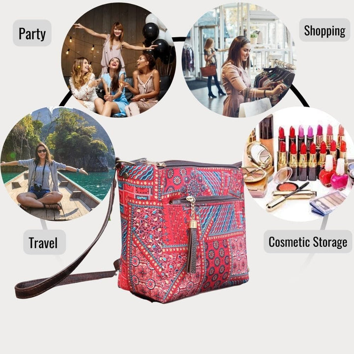 Women's Ikat Sling Bag Great Happy IN 