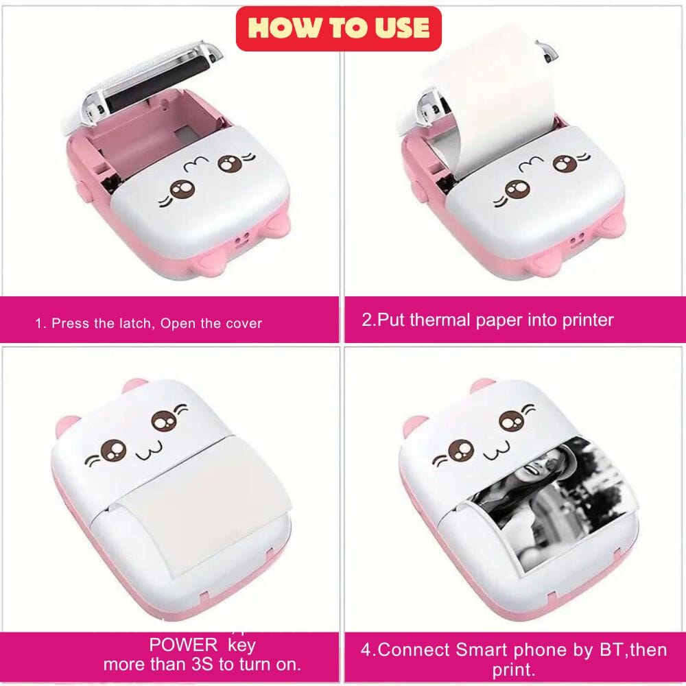 Vision Pro Mini Printer - (1 Sticker Roll Free) Printer Great Happy IN 