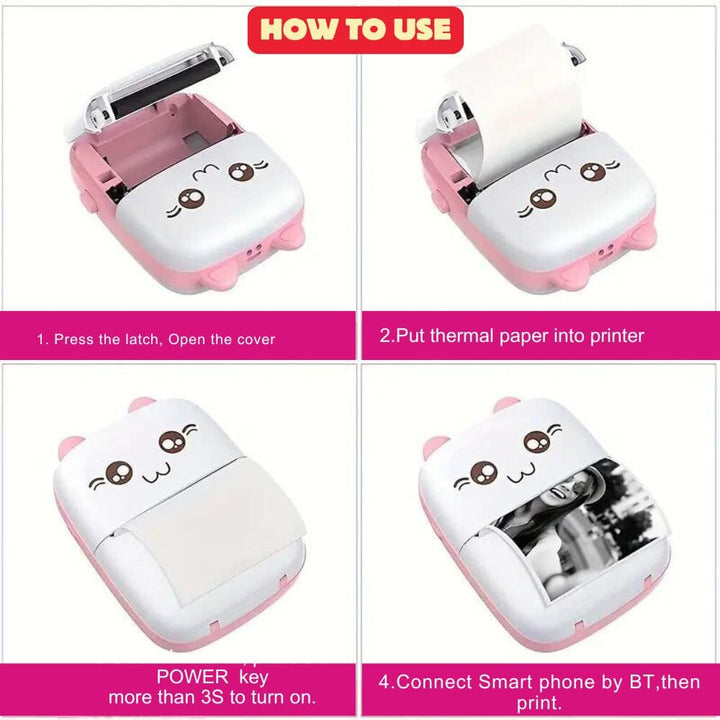 Vision Pro Mini Printer - (1 Sticker Roll Free) Printer Great Happy IN 