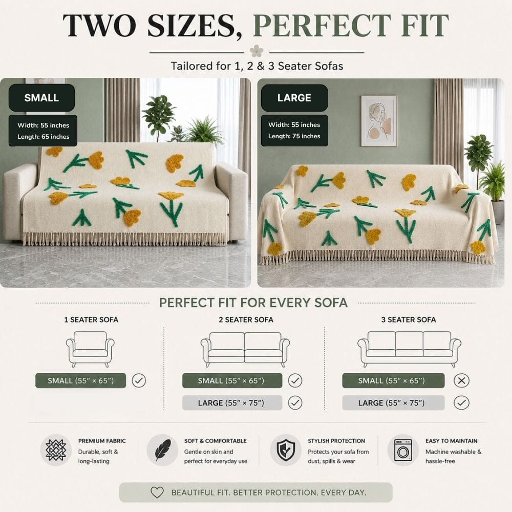 Golden Meadow Jute Cotton Sofa Throw throw sofa cover Great Happy IN 