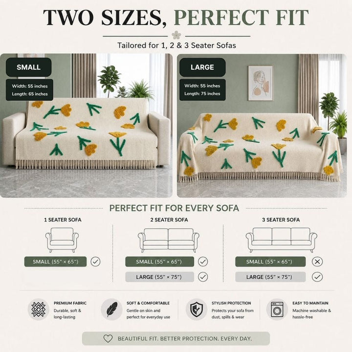 Golden Meadow Jute Cotton Sofa Throw throw sofa cover Great Happy IN 
