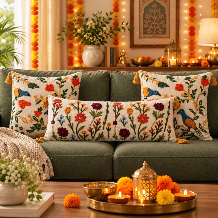 Festive Sofa Styling Gift Set gift Great Happy IN Wild Meadow Blooms 