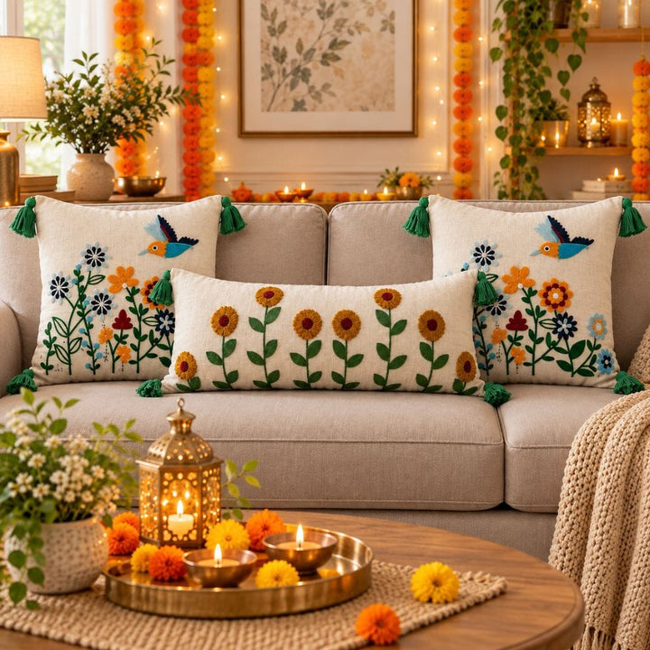 Festive Sofa Styling Gift Set gift Great Happy IN Sunflower Field 