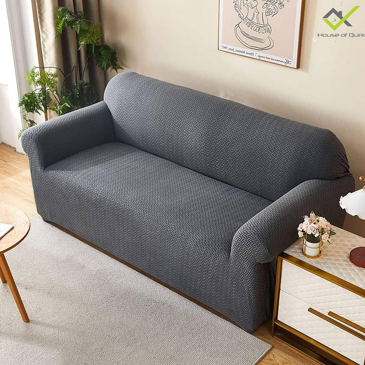 Dark Grey Polar Fleece Sofa Cover Great Happy IN 