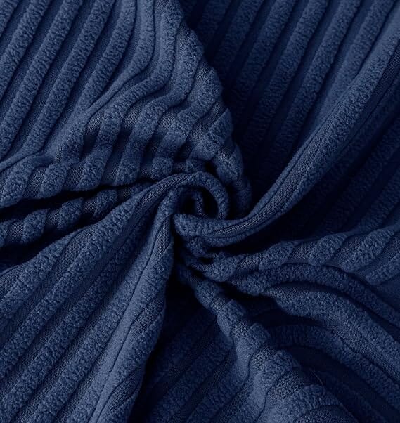 Navy Blue Geometric Line Pattern Jacquard Sofa Cover Great Happy IN 