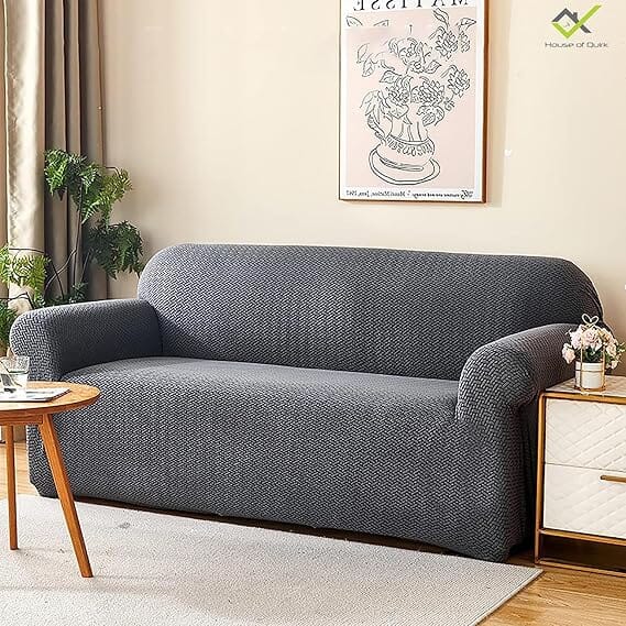 Dark Grey Polar Fleece Sofa Cover Great Happy IN 