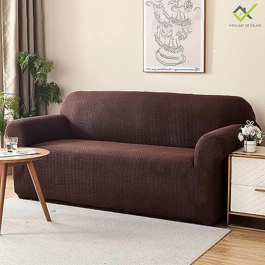 Dark Brown Polar Fleece Sofa Cover Great Happy IN 