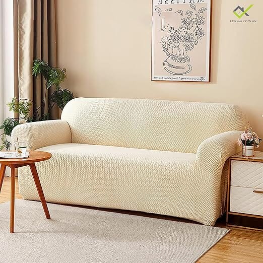 Cream Polar Fleece Sofa Cover Great Happy IN 