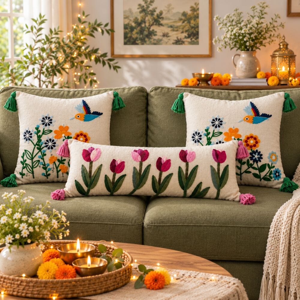Festive Sofa Styling Gift Set gift Great Happy IN Tulip Garden 