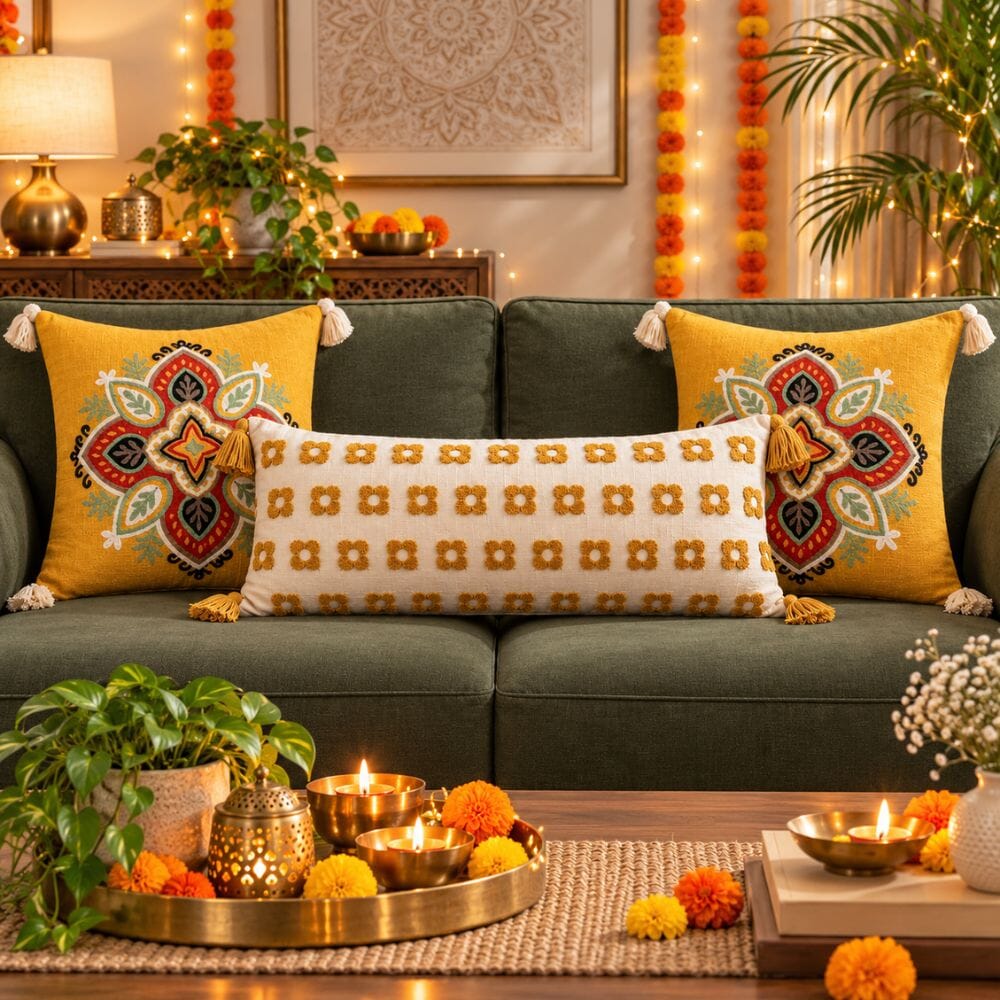 Festive Sofa Styling Gift Set gift Great Happy IN Saffron Garden 