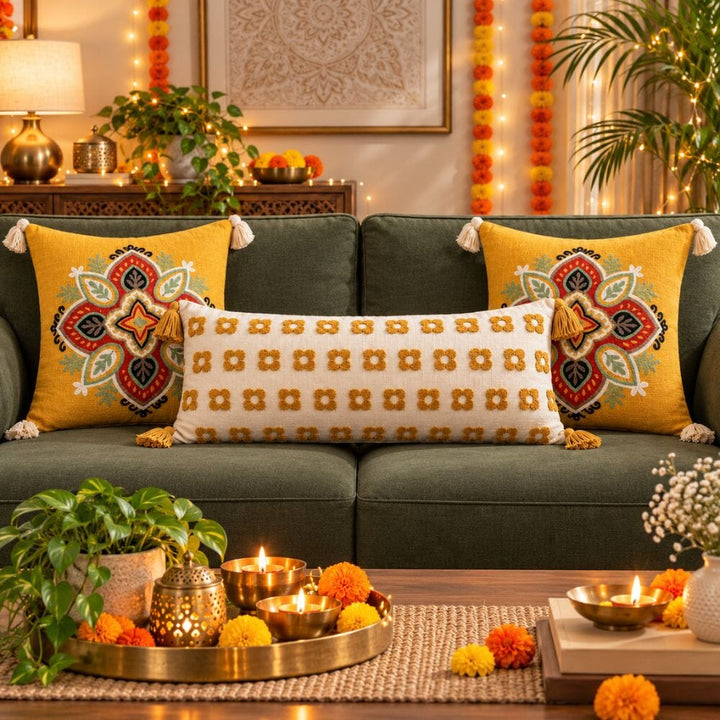 Festive Sofa Styling Gift Set gift Great Happy IN Saffron Garden 