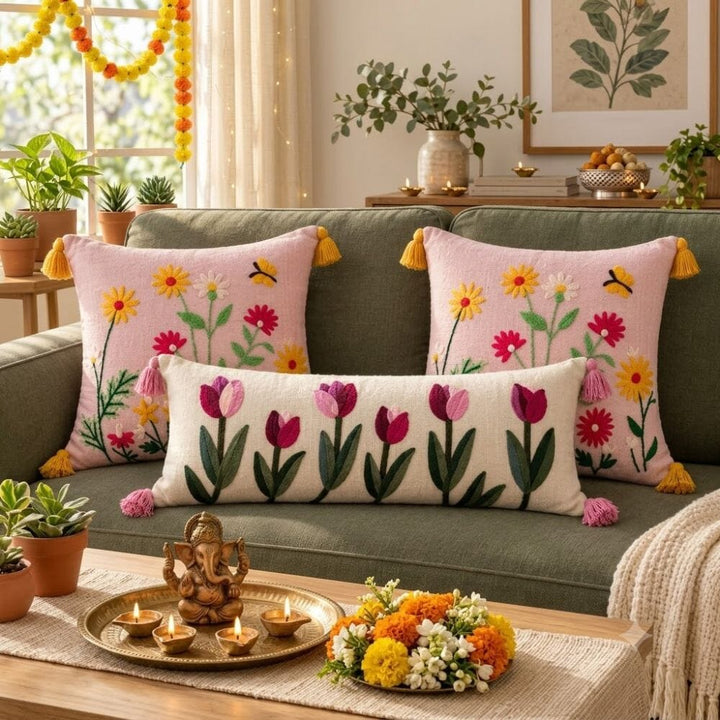 Festive Sofa Styling Gift Set gift Great Happy IN Tulip Rose 